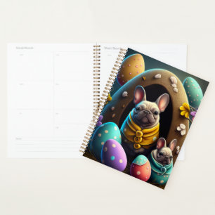 Adorable Pug with Easter Eggs A Festive and Cute Planner