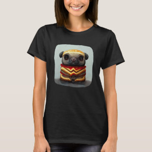 Adorable Pug Wrapped Inside Hamburger Pug T-Shirt