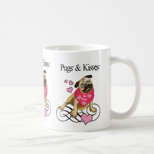 Adorable Pugs & Kisses Valentine Tees & Gifts Coffee Mug