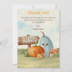 Adorable Pumpkin Baby Shower Thank You cards