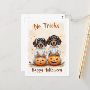 Adorable Pumpkin Pupppies Halloween Pet Lovers Postcard
