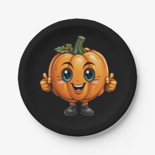 Adorable Pumpkin with Shoes  Paper Plate