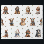 Adorable Puppies 3 Christmas Holiday on White Wrapping Paper<br><div class="desc">Cute puppies on holiday wrapping paper will entertain and delight anyone you gift it to! Adorable, quality wrapping paper will be your favourite. Look for all our holiday puppy products in our Happy Holidays, Dog Breed Ornaments, and Holiday Wraps and Accessories Collections. Plus, any animal-themed products sold from the Paws...</div>