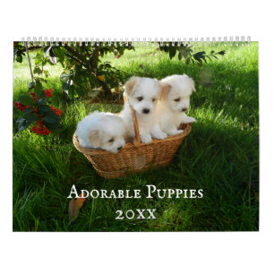 Adorable Puppies Personalised Calendar