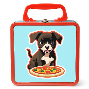 Adorable Puppy and a Pizza