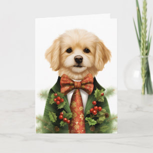 Adorable Puppy Christmas Holiday Card