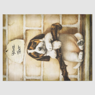 Adorable Puppy Dog Art Decoupage Tissue Paper