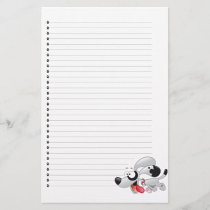 Adorable Puppy Dog Lined Stationery