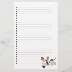 Adorable Puppy Dog Lined Stationery