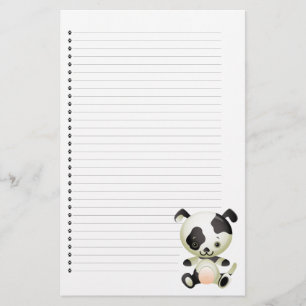 Adorable Puppy Dog Lined Stationery