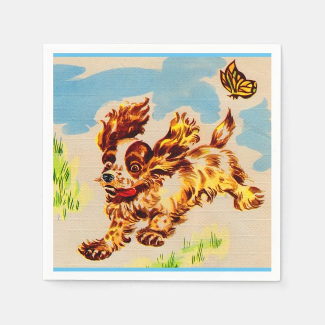 adorable puppy on the run napkin (Front)