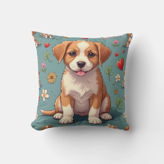Adorable Puppy Pattern Decorative Pillow