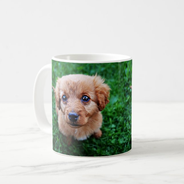 Adorable Puppy Photo Coffee Mug (Front Left)