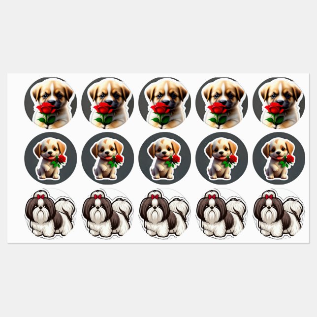 Adorable Puppy Stickers Collection (Sheet)