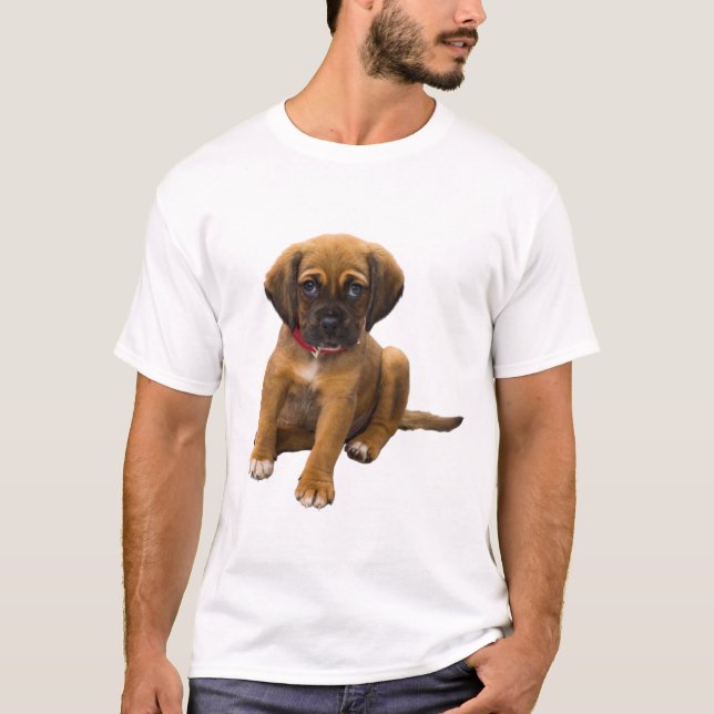 Adorable Puppy with Red Collar T-Shirt (Front)