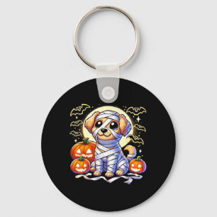 Adorable Puppy Wrapped Mummy Halloween Cute Dog Key Ring