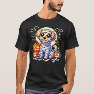 Adorable Puppy Wrapped Mummy Halloween Cute Dog T-Shirt