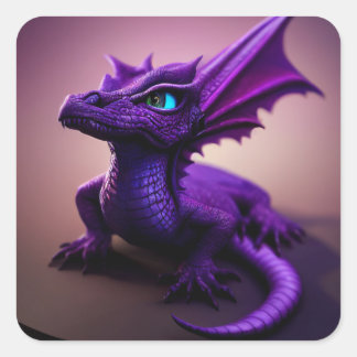 Adorable purple baby dragon stickers