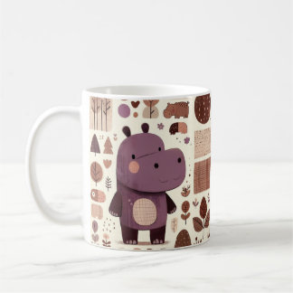 Adorable Purple Hippo Coffee Mug