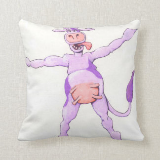 Adorable Purple Leaping Cow Cushion