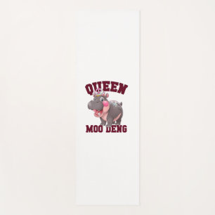 Adorable QUEEN MOO DENG Mum Baby Hippo Princess Ch Yoga Mat