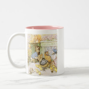 Adorable Rabbit and Poultry Two-Tone Coffee Mug