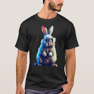 Adorable Rabbit in Nature with Glasses T-Shirt