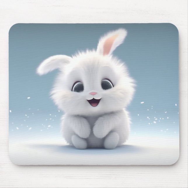 Adorable Rabbit Mouse Pad (Front)