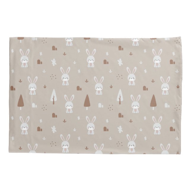 Adorable Rabbit Pattern Pillow Case (Back)