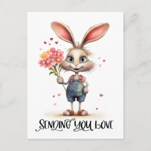 Adorable Rabbit Sending You Love Postcard