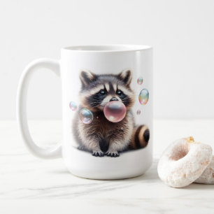 Adorable Raccoon Blowing Bubble Gum  Coffee Mug