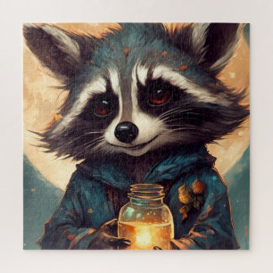 Adorable Raccoon With a Magic Potion Jigsaw Puzzle