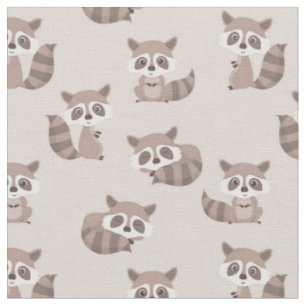 Adorable raccoons fabric