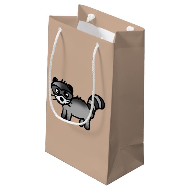 adorable racoon animal cartoon small gift bag (Back Angled)