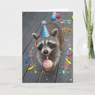 Adorable Racoon Birthday Card