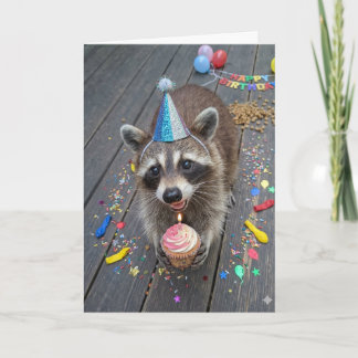 Adorable Racoon Birthday Card