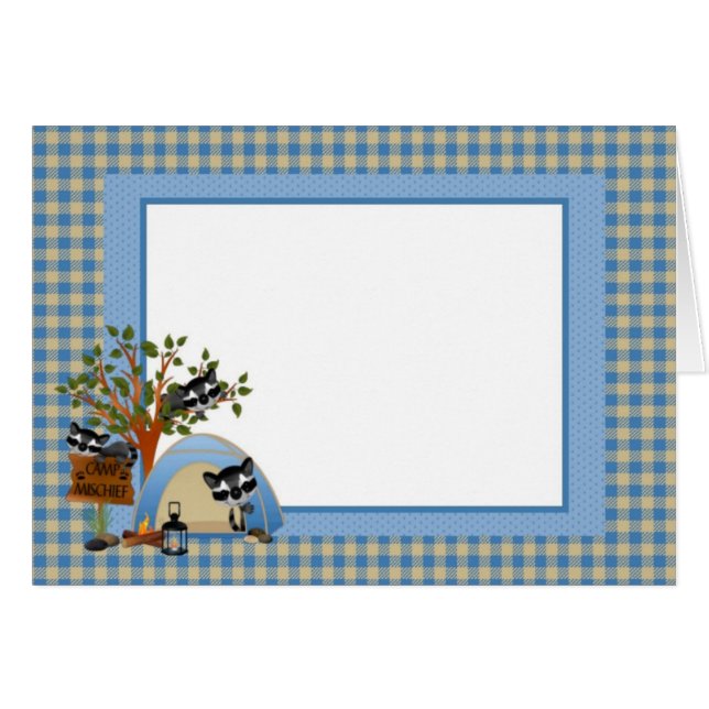 Adorable Racoon Camp Michief Cards (2) (Front Horizontal)