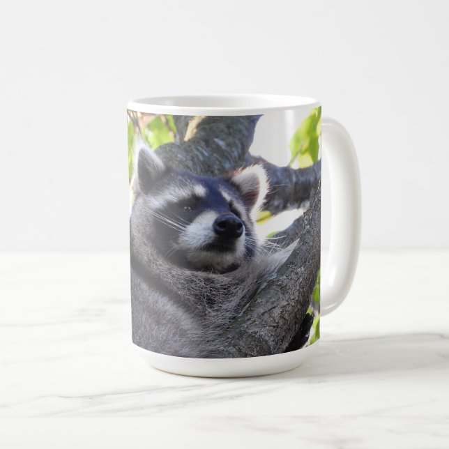 Adorable Racoon In a Tree Coffee Mug (Front Right)
