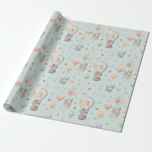 Adorable Racoon Wrapping Paper