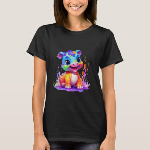 Adorable Rainbow Monster Splashing Paint Art T-Shirt