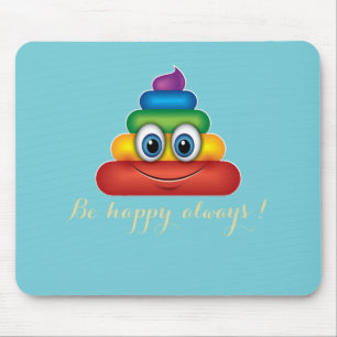 Adorable  Rainbow Poop Emoji Mouse Pad