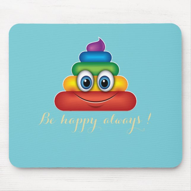Adorable  Rainbow Poop Emoji Mouse Pad (Front)