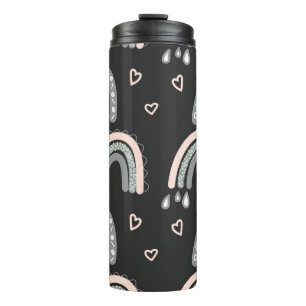 Adorable rainbow seamless pattern in trendy Scandi Thermal Tumbler
