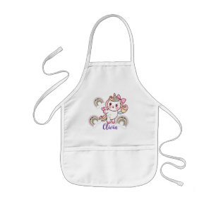 Adorable Rainbow Unicorn Customised Kids  Kids Apron