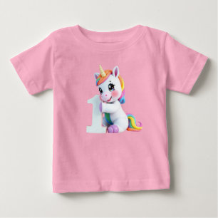 Adorable Rainbow Unicorn Magical Fantasy Baby T-Shirt