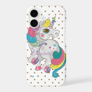 Adorable Rainbow Unicorn, Polka Dots-Personalised