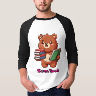 Adorable Reading Bear with Books T-Shirt