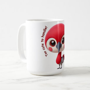 Adorable Red Bird Character Coffee Mug