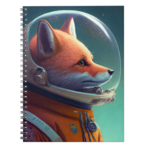 Adorable Red Fox Astronaut Notebook