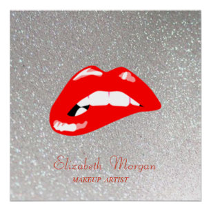 Adorable Red Lips,Makeup artist Poster